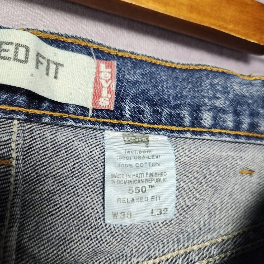 Vtg Levis 550 Relaxed Fit Jeans Mens 36‎ 38x32 Blue Medium Wash Vintage Tapered